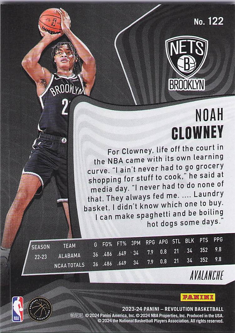 Noah Clowney [Avalanche] (Back)