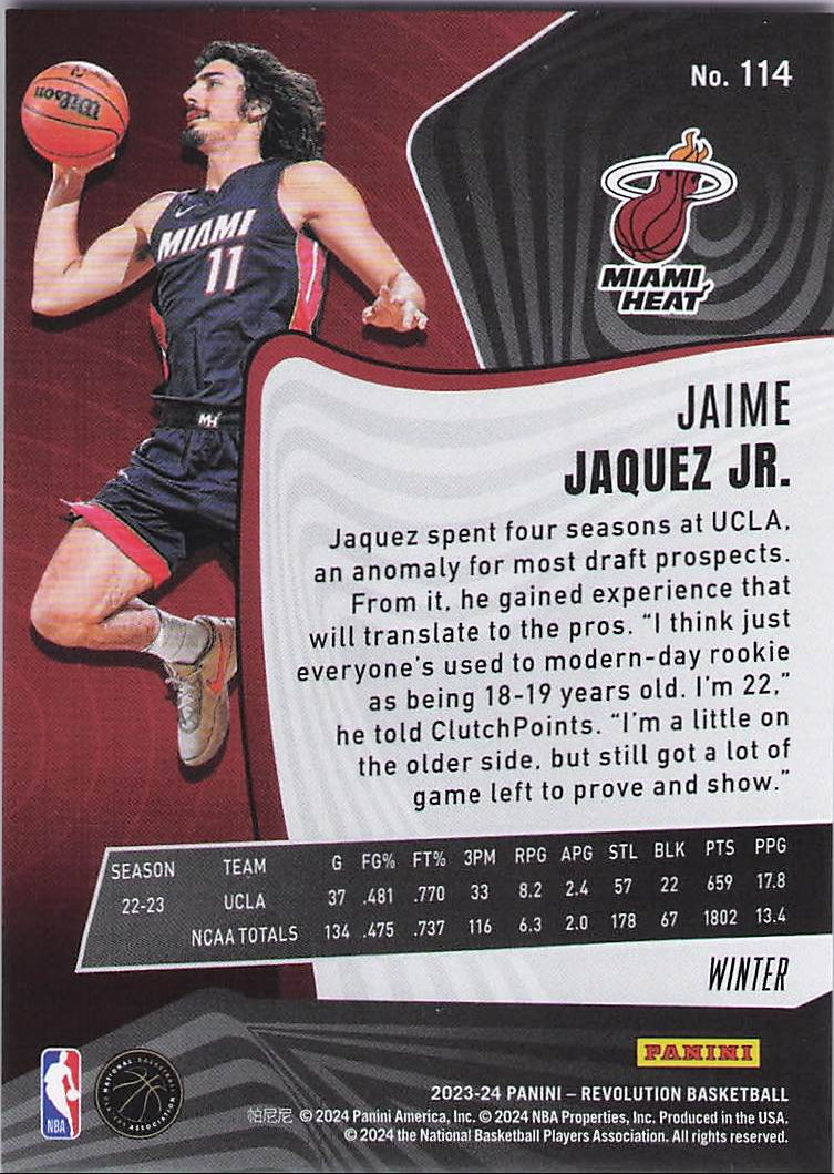 Jaime Jaquez Jr. [Winter] (Back)