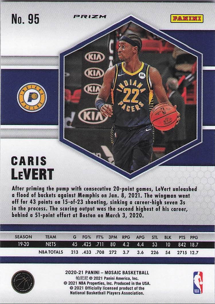 Caris LeVert [Red Mosaic] (Back)