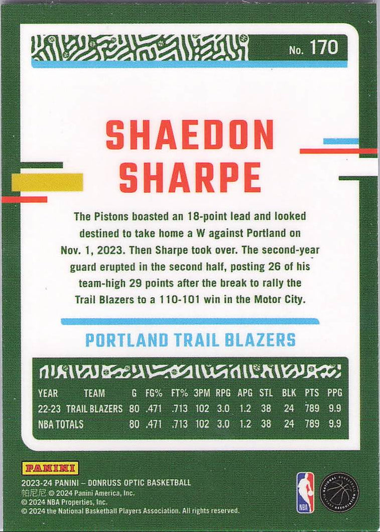 Shaedon Sharpe (Back)