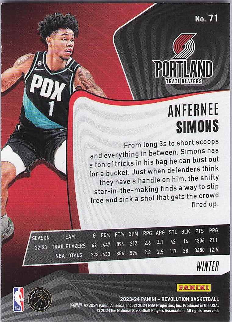Anfernee Simons [Winter] (Back)