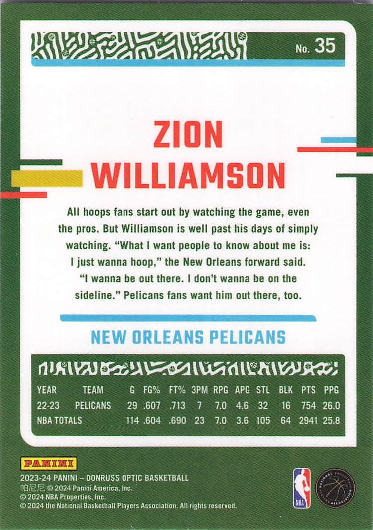 Zion Williamson (Back)