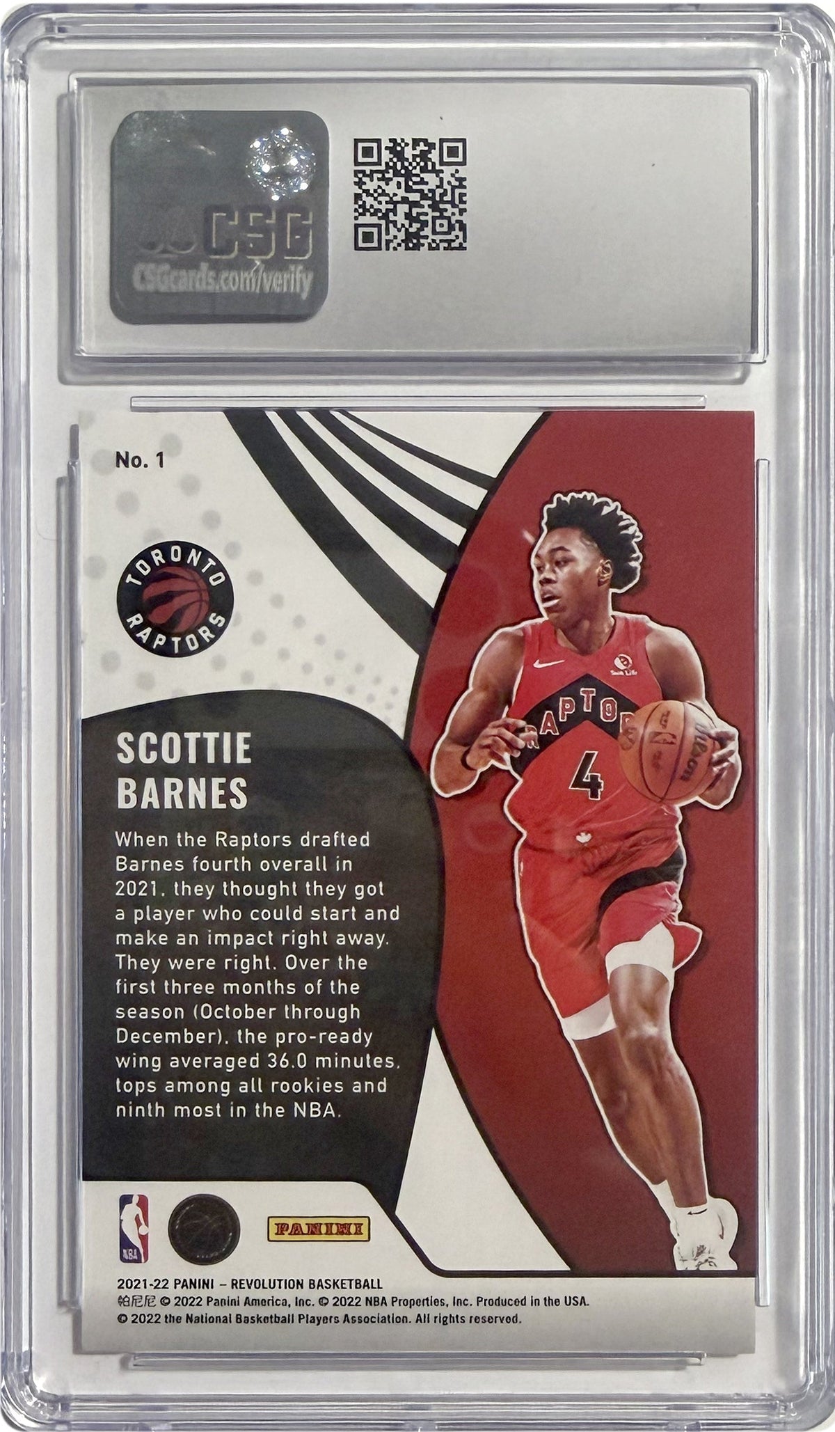 Scottie Barnes #1 [Fractal Parallel] CSG 9 - 2021-22 Panini Revolution Vortex
